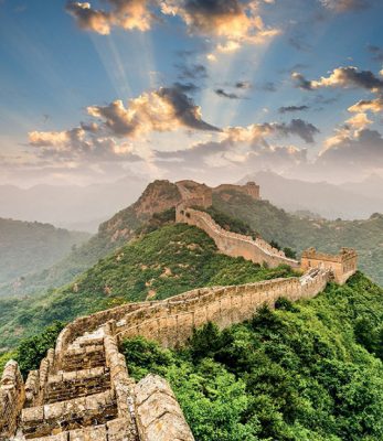 A section of the Great Wall of China, located near Jinshanling, northeast of Beijing.