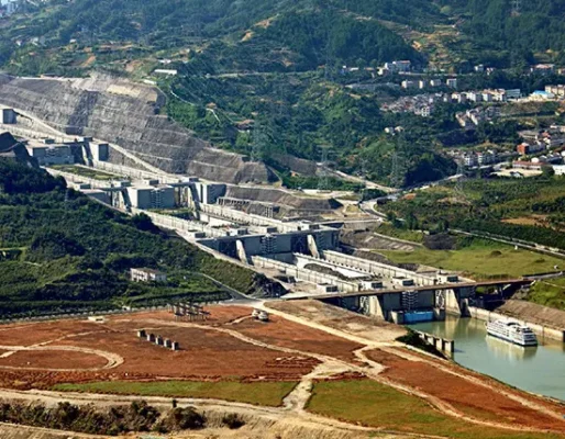 A 2013 photograph of locks at the Three Gorges Dam on the Yangtze River, near Sandouping, Hubei Province, China.