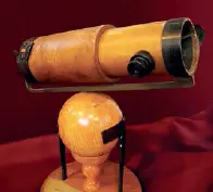 A reproduction of one of Isaac Newton's reflecting telescopes, constructed in 1672.