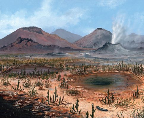 Volcanic eruptions, continental glaciations, asteroid impacts, and ocean chemistry shifts potentially caused the End Ordovician and late Devonian mass extinctions, each eliminating 70-85% of species 450 and 360 million years ago