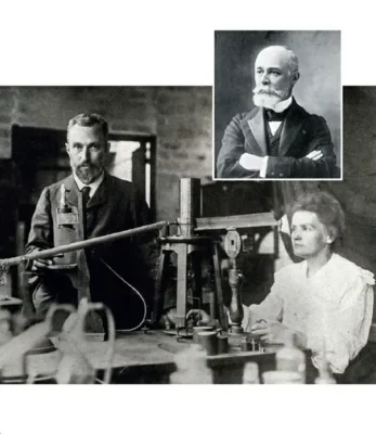 Main image: Pierre and Marie Curie working on the study of radioactivity in their Paris laboratory, sometime before 1907. Inset: A 1918 photograph of Henri Becquerel, the discoverer of radioactivity.