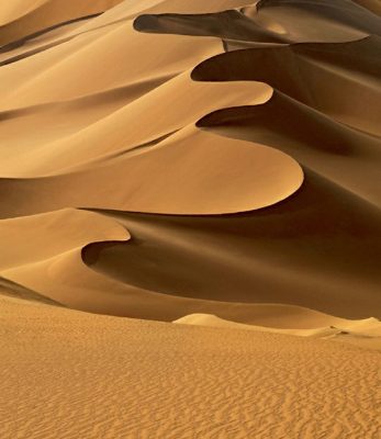 Spectacular sand dunes in the Sahara Desert, the largest non-polar desert in the world