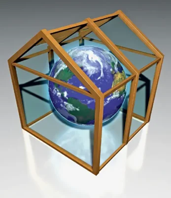 The Earth's atmosphere functions somewhat like a transparent greenhouse, allowing sunlight to enter and warm the surface, but trapping heat as it exits, thereby warming the atmosphere.